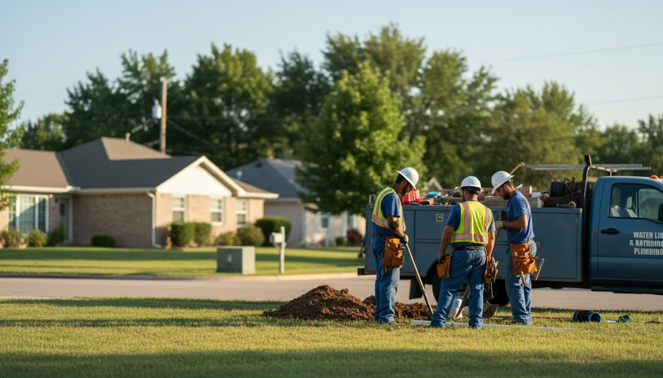 Residential water line and bathroom plumbing service in Greenwood, MO
